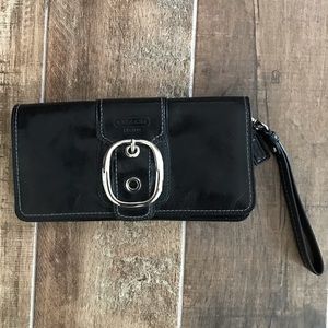 Coach Patent Leather Buckle Wallet/ Wristlet